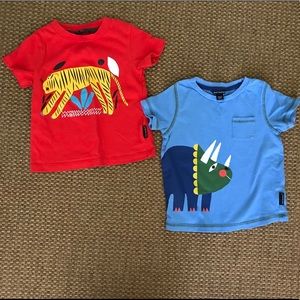 Set of two graphic tees - tiger and dinosaur